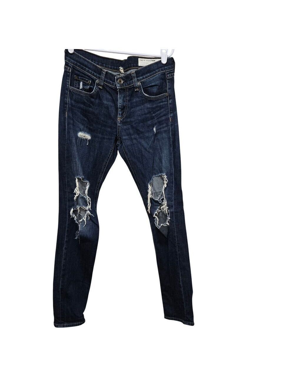 Rag & Bone Dre Jeans 25 Distressed Skinny Boyfriend Denim